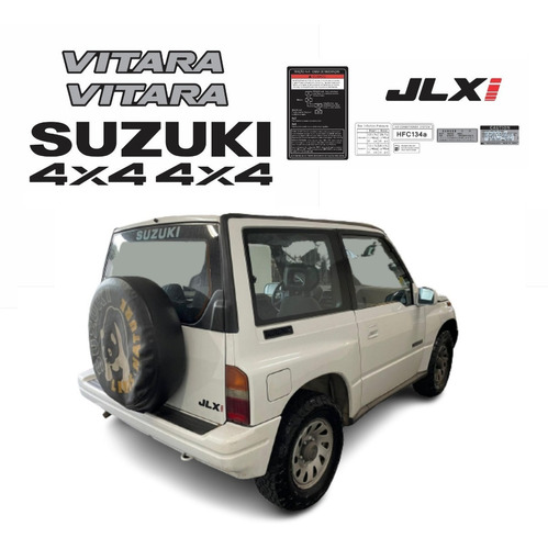 Kit Adesivo Emblema Suzuki Vitara 4x4 Jlx + Etiquetas Cor PADRÃO