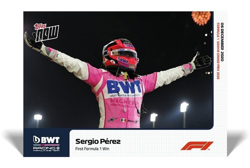 Checo Pérez Primer Gran Premio F1 Racing Point Tarjeta