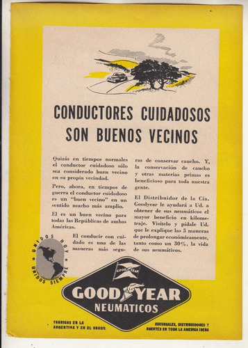 1943 Publicidad Vintage Neumaticos Goodyear Revista De Epoca