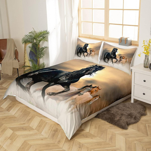 . New Juego De Ropa De Cama De Caballo De 3 Piezas Tamano