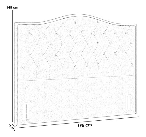 Cabeceira Cama Box King Quarto 195cm Grécia Linho Bege