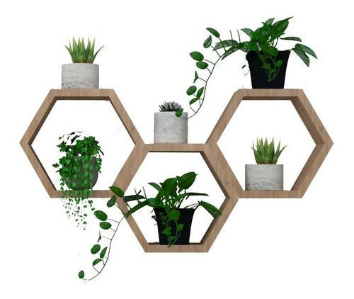 Set De Repisas Hexagonal Hades Beige