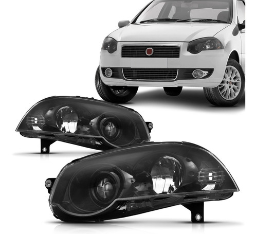 Farol Fiat Palio 2010 2011 Siena 2008 2009 Máscara Negra 