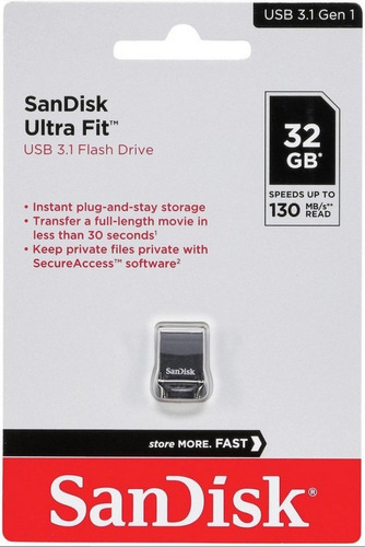 Kit 2 Mini Pen Drive de 32 GB Ultra Fit USB 3.1 Sandisk Lacrados