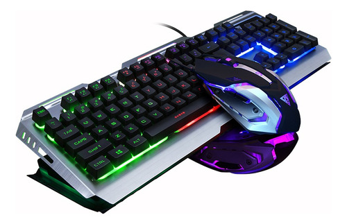 Kit Teclado Mouse Gamer Profesional Luz Rgb