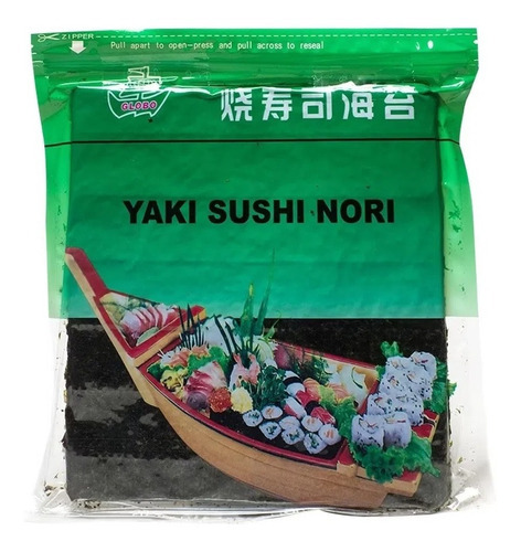 Alga Yaki Sushi Nori Pacote Globo 50 Folhas 140g - T. Foods