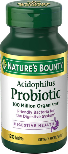 Probióticos Acidophilus 120 Tabletas Nature's Bounty