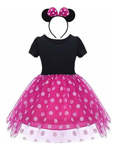 Myrisam Baby Girls Polka Dots Minnie Birthday Tutu Dress Nav