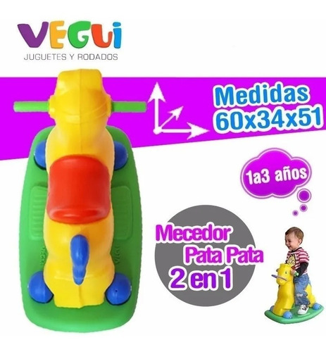 Imagen 4 de 7 de Vegui Caballito Iko 2 En 1 Mecedor Y Arrastre Pata Pata