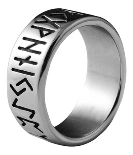 Anillo Runas Vikingas Nórdico Amuleto En Acero Inoxidable