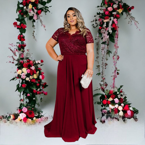 Vestidos Femininos Evangelicos Plus Size Bege Nude Madrinha