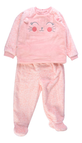 Pijama 2pcs. Coral Fleece  Bebe Niña Rosado