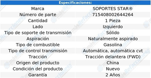 Soporte Transmisión Cvt Izquierdo Saturn Ion L4 2.2l 03-04