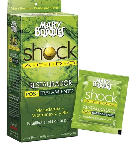 Tratamiento Restaurador Shock Acido Mary Bosques 20g X36