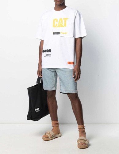 Playera  Heron Preston × Caterpillar, (off White, Essentials