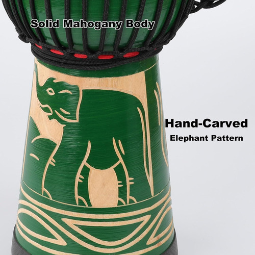 Lieke Djembe Drum Tambor Africano 10'' X 20'' Piel De Cab...