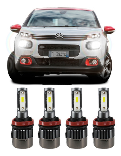 Lampada Super Led Plus Citroen Air Cross Farol Alto E Baixo 