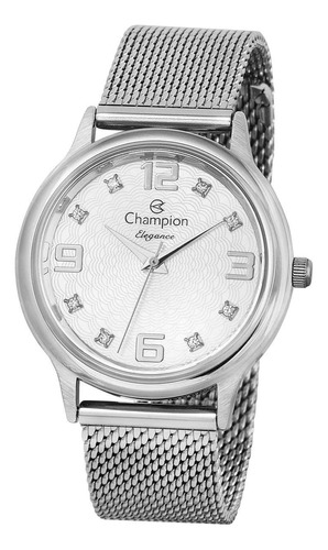 Relógio Champion Feminino Cn24584q Casual Prateado Mesh