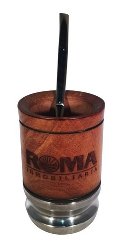 Mates Personalizados Madera Base Aluminio Con Logo 30 Unid