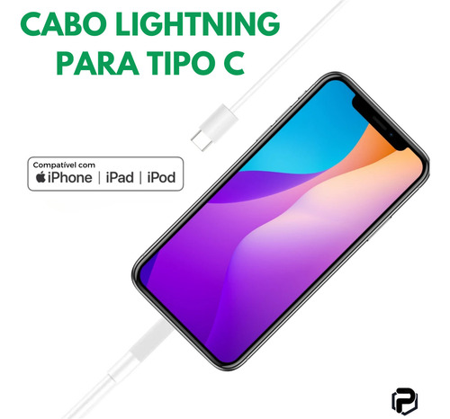 Cabo Usb C Lightning 20w Turbo P/ iPhone 11 12 13 14 Pro Max