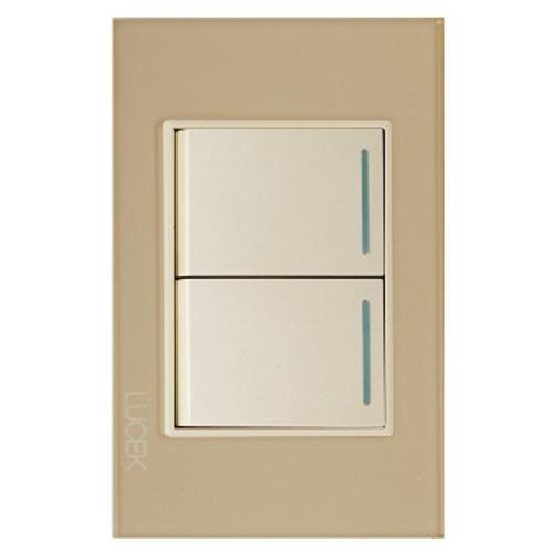 Lucek Pla 2 Int Senc De 1.5 Mod Cristal Dorado Marfil