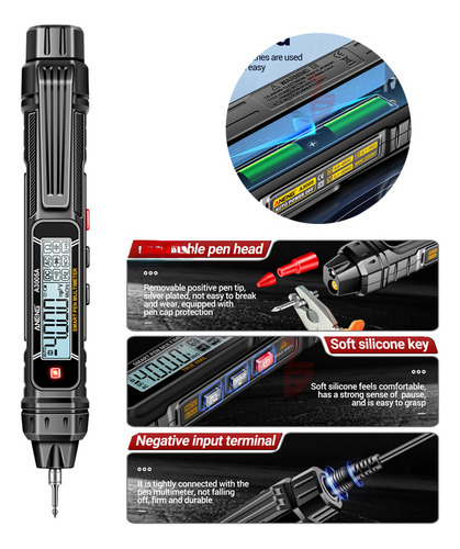 Pluma De Prueba Eléctrica Con Multímetro Digital Portátil Pr