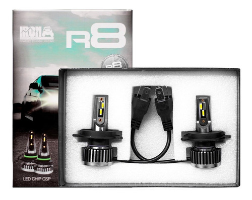 Imagen 4 de 10 de Kit Cree Led R8 Chip Csp 12v 60000 Lm 42w Sin Cooler + 2 T10