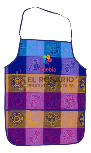 Mandil Artesanal Mexicano - Bordado Personalizado (24 Pack) Color Morado Jade1 Diseño De La Tela Prehispanica