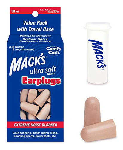 Tapones Para Oídos - Mack's Ultra Soft Foam Earplugs, 30 Pai