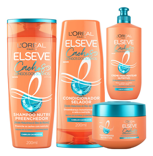 Shampoo Condicionador Creme Pentear Tratamento Cachos Sonhos