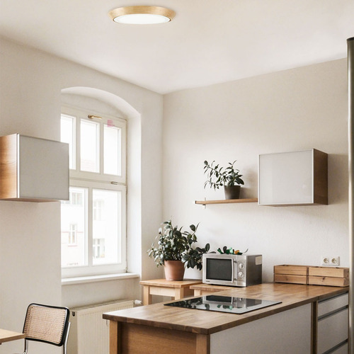 Plafón Techo Fit Big Madera Torneada Lampara Led