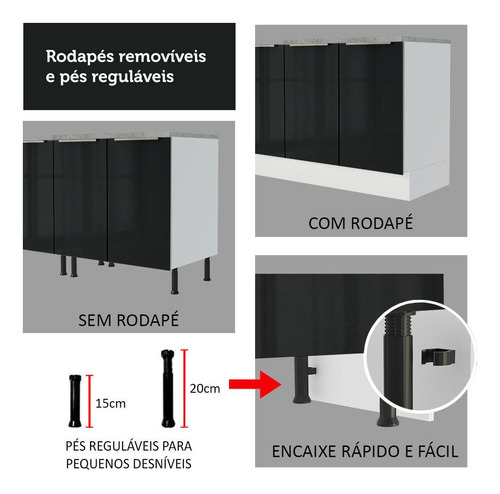 Mueble Para Horno Y Microondas Madesa Lux Sin Encimera Color Blanco/Negro