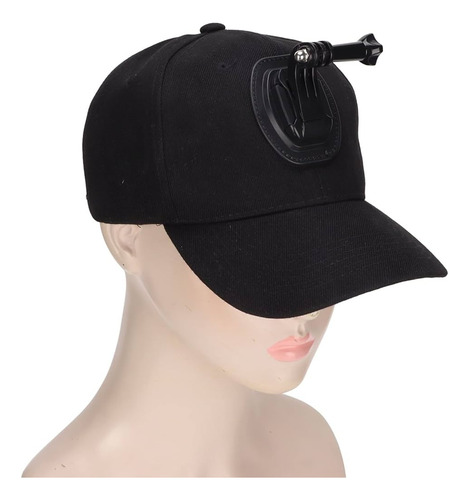 Boné Com Suporte Para Camera Gopro - Cor Preto ( Promoção ) Preto
