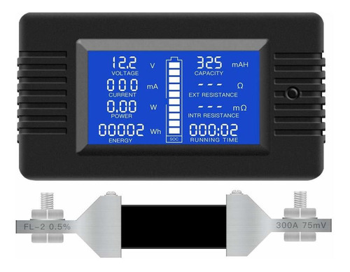 Medidor De Monitor De Batera Multifuncin Cc, 0-200 V, 0-300
