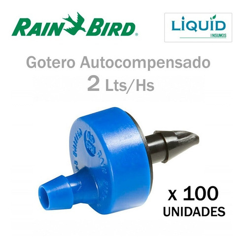 Imagen 1 de 7 de Gotero 2 Lts/hs Autocompensado Rain Bird (100 Un.) Huerta