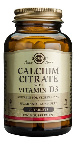 Calcium Citrate Vitamin D3 (60 Tabs) Solgar