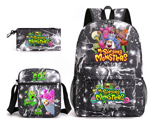 Set De Mochila Escolar De 3 Piezas - Monster Music Concert