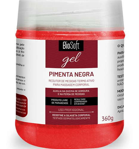 Gel Pimenta Negra 360g Biosoft