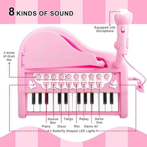 Uguetes De Piano Rosa Para Niñas De 1 Año O Más