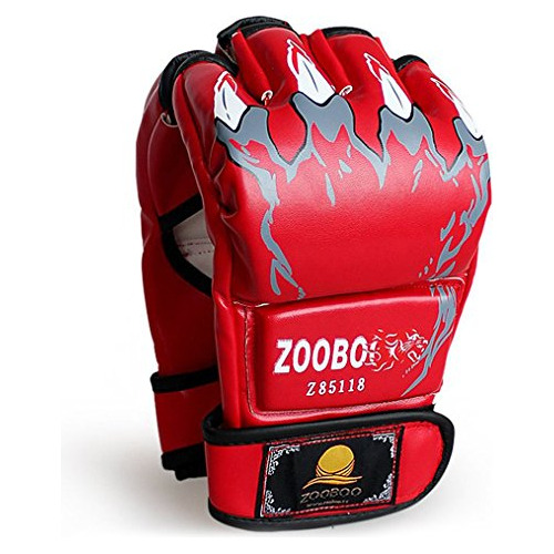 Guantes De Mma Zooboo, Medio Dedo, Para Entrenamiento De Box