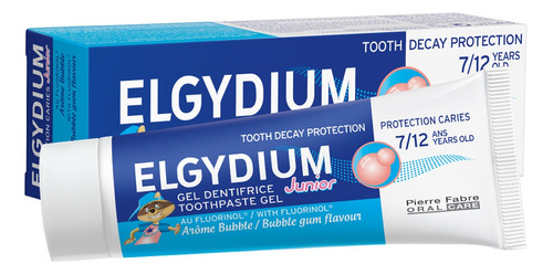 Pasta dental infantil Elgydium Junior Bubble en crema sin gluten 50 ml