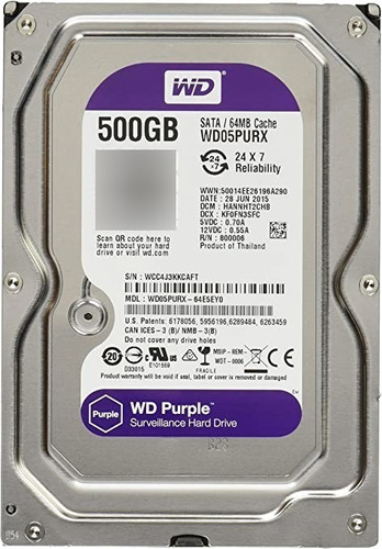 Disco Duro Interno Western Digital Wd Purple Wd05purz 500gb