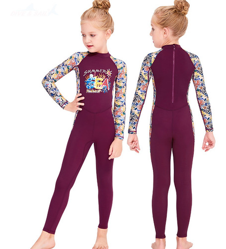 Traje De Baño De Cuerpo Completo Para Niñas Y Niños, Traje D