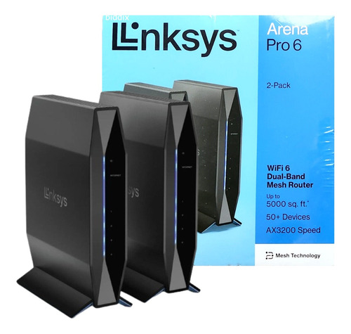 Router Linksys Arena Pro 6 E8452 Wi-fi 6 Mesh Ax6400 2 Nodos