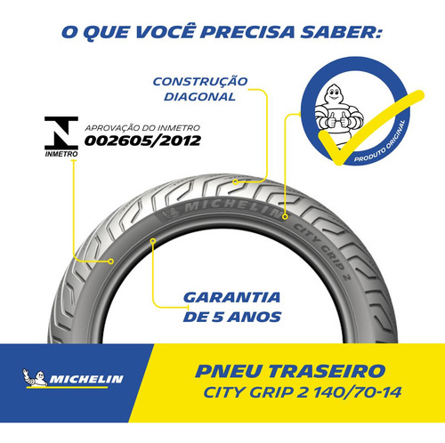 Pneu 140/70-14 Michelin Citygrip