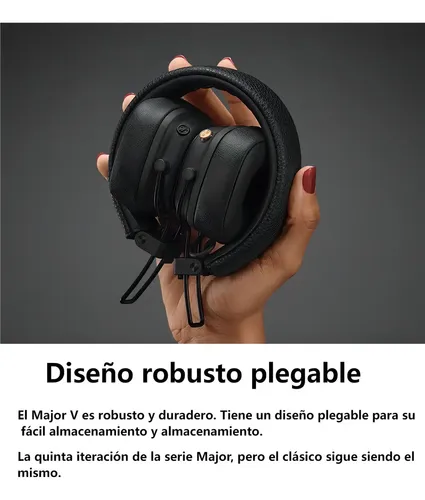fones De Ouvido Bluetooth Marshall Major V, Cor Preta Na Te