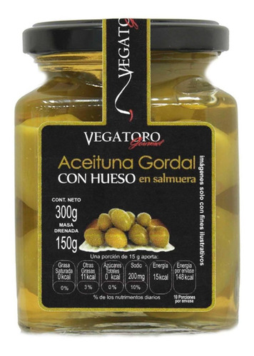 Aceituna Vegatoro Gordal con Hueso Frasco 300g