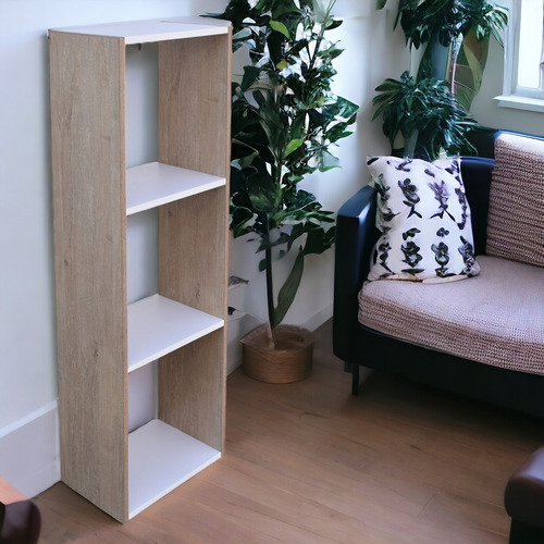 Libreros Minimalistas, Organizador Libano Esquinero Hogare Color Roble-blanco