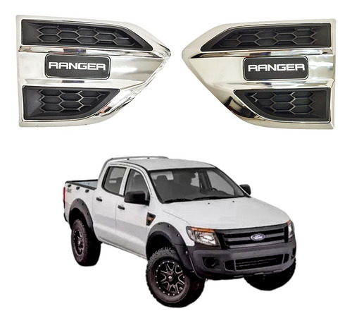 Rejillas De Salpicaderas Ford Ranger 2017-2022 Cromadas