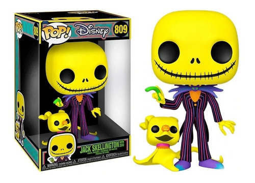 Funko Pop Disney Black Light Jack Skellington With Zero